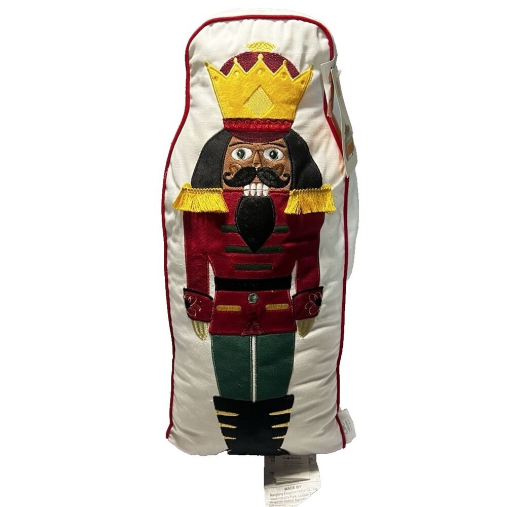 C & C California Home Christmas Nutcracker Soldier Plush Decorative Pillow 15"